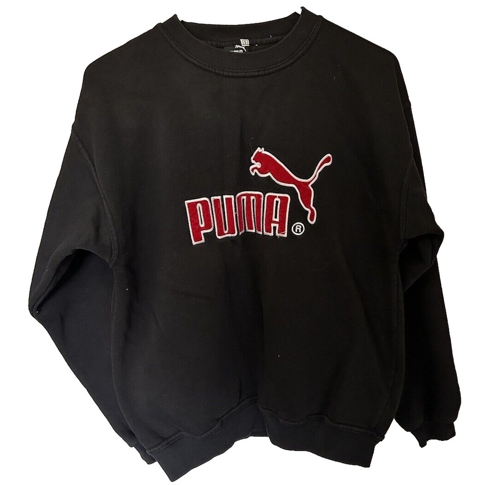 Puma Men's Small Embroidered Gray and Red with Puma Logo Sweater Vintage NEW
